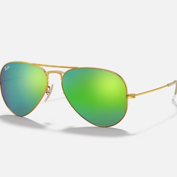 Ray-Ban AVIATOR FLASH LENS Mirrored Green SUNGLASSES Unisex main image 7